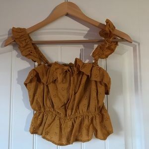 Flirty mustard crop top